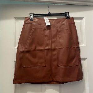 LOFT Faux Brown leather skirt